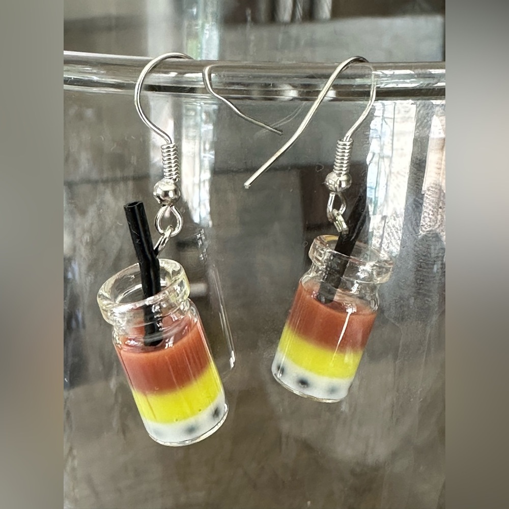 New boba tea earrings